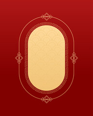 chinese68_6Happy Chinese new year 2026 , modern design set in red, gold and white colors , Year of the horse zodiac , Asia oriental traditional ornament, frame and border ,