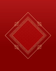 chinese68_6Happy Chinese new year 2026 , modern design set in red, gold and white colors , Year of the horse zodiac , Asia oriental traditional ornament, frame and border ,