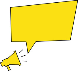 yellow speech bubbles with megaphone