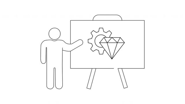 Presentation of Diamond and Gear - A Visual Depiction of Strategy.