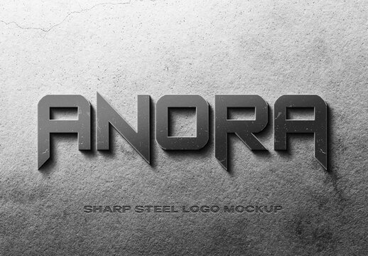 Sharp Steel Logo Mockup