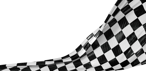 Obraz premium Dynamic image of a waving checkered flag, ideal for illustrating speed, victory, racing events, and finish lines. Symbol