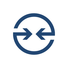 Obraz premium Crossed arrows inside circular frame symbolizing opposing forces and balance