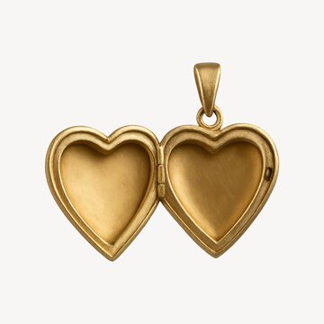Golden heart-shaped locket open
