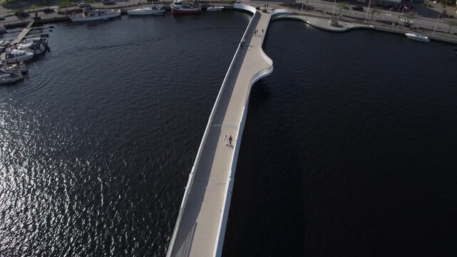 The South Norwegian city Mandal during summer