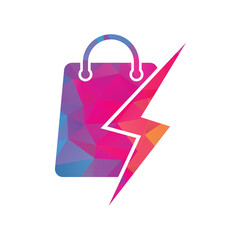 Thunder Shop Logo design vector. Electric Shop or Fast Shop Logo. 