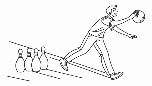 Man bowling with dynamic swing in a fun game
