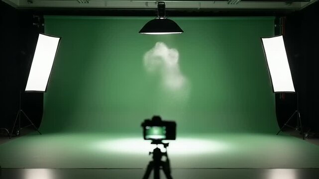 Camera Capturing Smoke on Green Screen.