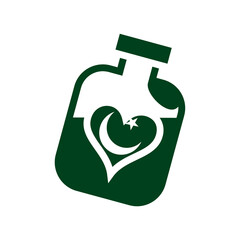 Pakistan Flag Heart Bottle Icon