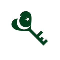 Pakistan Flag Heart Key Icon