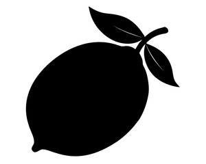 Lemon Icon Silhouette Vector Illustration, Healthy Citrus Design