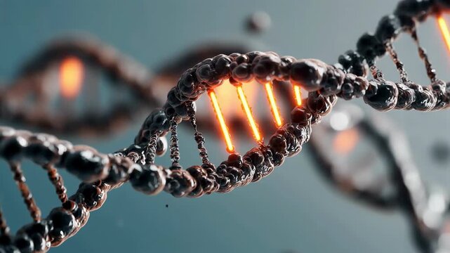 Mutated DNA Double Helix Structure with Abnormal Bubbly Texture