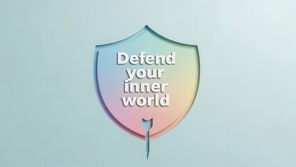 Shield Graphic Defending Inner World With Pastel Gradient