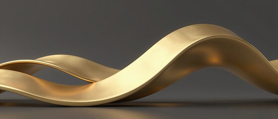 Luxury abstract 3D gold flowing shapes on light background for premium branding finance and modern design