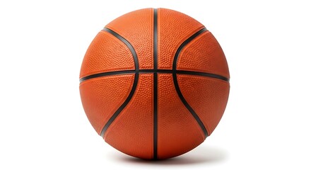 Fototapeta premium Orange basketball with black lines on white background