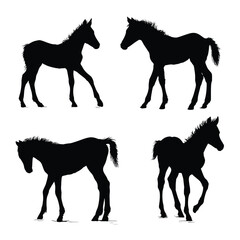 horse silhouettes vector