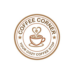 Coffee shop logo, cafe logo, coffee cup, brew logo