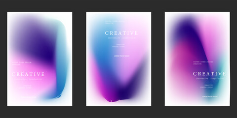 Fototapeta premium Abstract wave futuristic design of landing page. retro gradient mesh website design