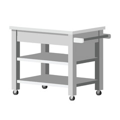 Gray Metal Utility Cart with Wheels