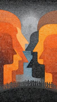 A powerful depiction of symbolic togetherness, highlighting the importance of mental health awareness and community support.