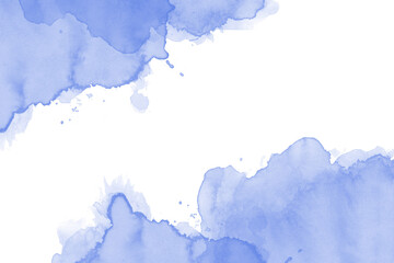 Obraz premium Watercolor splash, cerulean azure cobalt palette, fluid texture, graphic isolated element, transparent png background