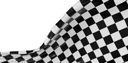 Dynamic image of a checkered racing flag waving, perfect for sports, speed, and victory concepts. Ideal for motorsport,