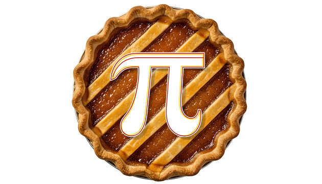 Pie with pi symbol isolated on transparent background