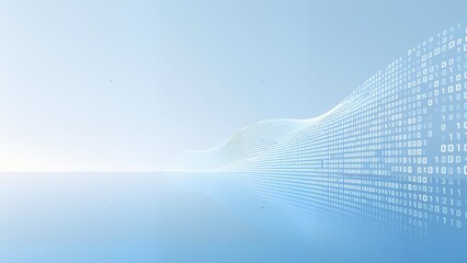 Digital wave with binary code