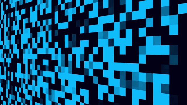 Abstract blue and black square or pixel pattern for web design, background, digital art, print, wallpaper, and geometric projects.