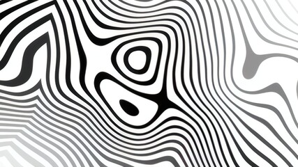 Fototapeta premium Abstract, black and white undulating lines pattern suitable for backgrounds, banners, packaging design, textiles, and digital art projects.