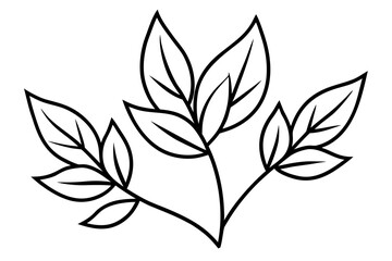 Tropical and Garden Leaves Foliage Silhouette Vector, Nature Design