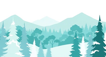 Fototapeta premium Tranquil Mountain Landscape with Lush Greenery and Snow-Capped Peaks in Background