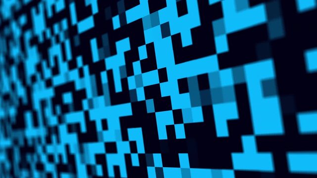 Abstract pixelated design in shades of blue and black. Perfect for tech backgrounds, digital art projects, website banners, and social media graphics.