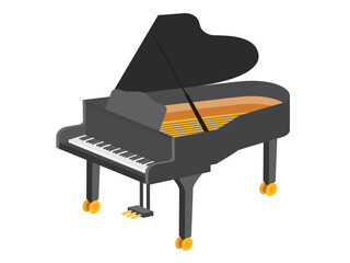 グランドピアノのイラスト｜Grand Piano Illustration