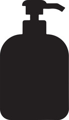 Fototapeta premium Black Silhouette of a Soap Dispenser with Pump bottle