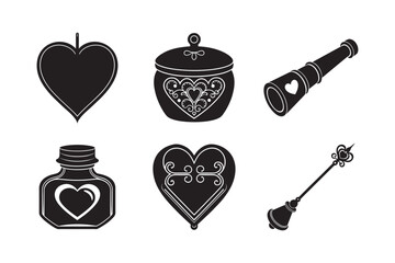 Victorian Valentine Writing And Keepsake Silhouette Set