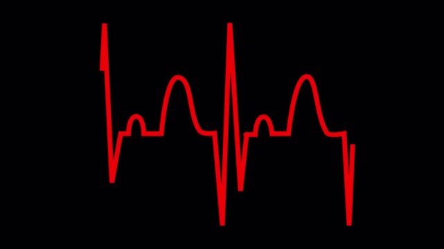 Animated Glowing Heartbeat Line .transparent video effects.