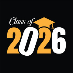 Class of 2026 Graduation Design with Cap Vector
