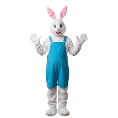 Exciting Easter Event, Cheerful Bunny Mascot, Community Park, Photo, Family-Friendly Atmosphere, Outdoor Setting, Celebration Theme