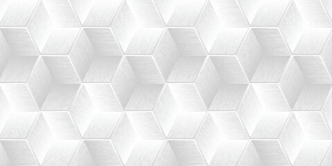 Geometric Gray Cube Pattern Background For Modern Design, Abstract Texture, And Wall Art eps10