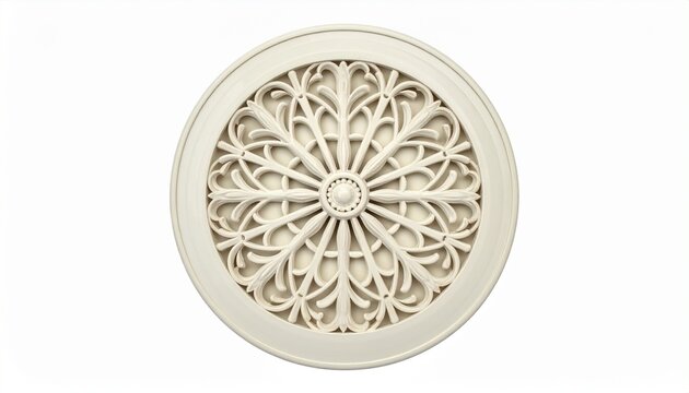 Ornate circular ceiling medallion with floral motifs