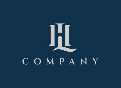 Letter HL Elegant Luxury Logo Design Vector