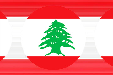 Vibrant Textured Illustration of the Lebanese Flag Featuring the Iconic Green Cedar Tree Emblem...
