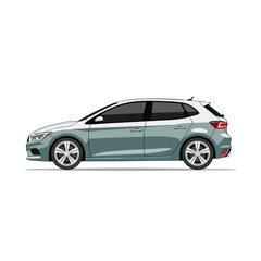 Obraz premium Modern Compact Car Illustration