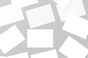 Modern Minimal Paper Texture Background with Multiple Blank Sheets Arrangement © lavender