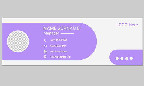 Modern Purple Corporate Email Signature Template
