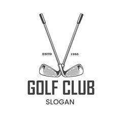 Minimalist Golf Club Logo Crossed Clubs