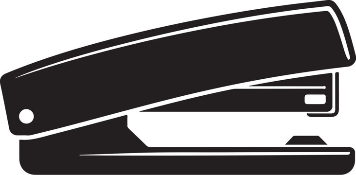 Black and white stapler with open arm office stationery