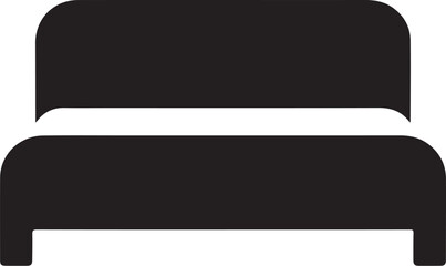 Black and white traced outline of a bed