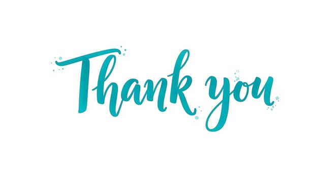A heartfelt thank you message written in a cursive font